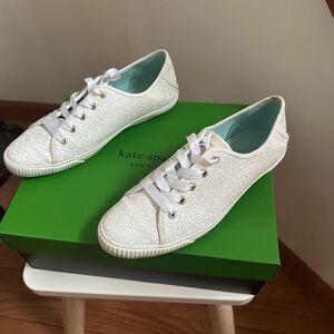 Kate Spade White Leather Sneakers with Perforated Design